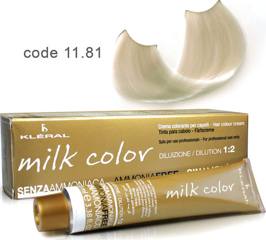 Kleral Milk Color Ammonia Free Colouring Cream Hair Dye Without Ammonia 11.81 Pastel Pearl 100ml