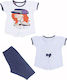 Funky Kids Set with Leggings Summer 2pcs White