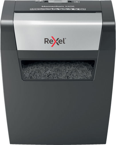 Rexel Aktevernichter Momentum X406 Querschnitt 6 Blätter mit Behälter 15Es