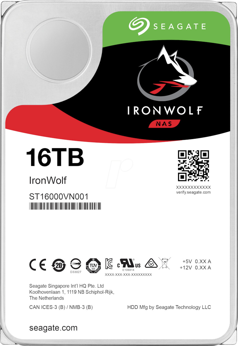Seagate Ironwolf 16TB HDD Σκληρός Δίσκος 3.5