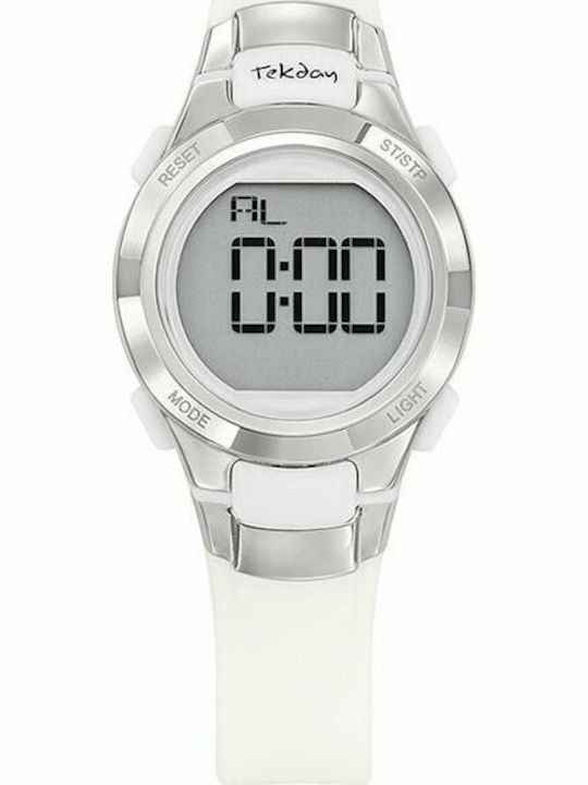 Tekday Ladies White Plastic Strap Ρολόι Μπαταρίας με Καουτσούκ Λουράκι Tekday Ladies White Plastic Strap Ρολόι Μπαταρίας με Καουτσούκ Λουράκι