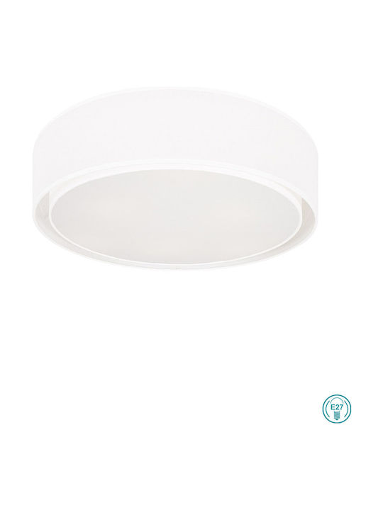 Nowodvorski Mist Modern Fabric Ceiling Mount Light with Socket E27 in White color