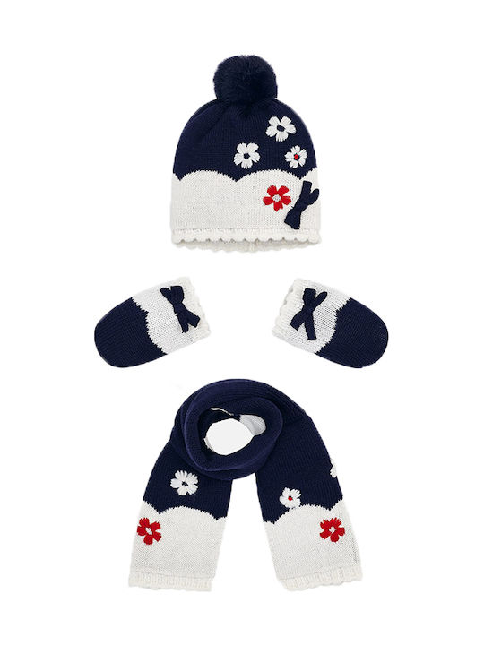 Mayoral Kids Beanie Set with Scarf Fabric Navy Blue 18-09901-093