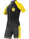 CressiSub Little Shark Kids Playsuit Wetsuit with Zip Black/Yellow 2mm