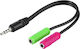 Vivanco Convertor 3.5mm masculin în 3.5mm 2x femelă 1buc 45499