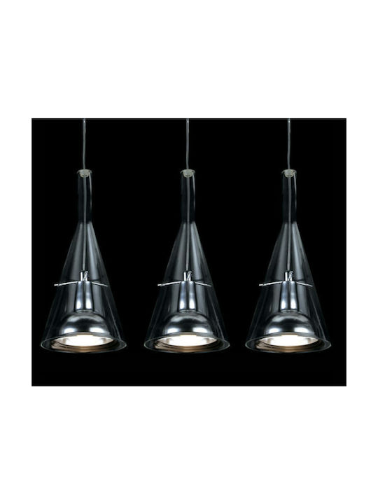 Luma Pendant Light Three-Light Rail for Socket E14, E.14 Transparent