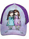 Santoro Kids' Hat Jockey Fabric Gorjuss Friends Walk Together Purple