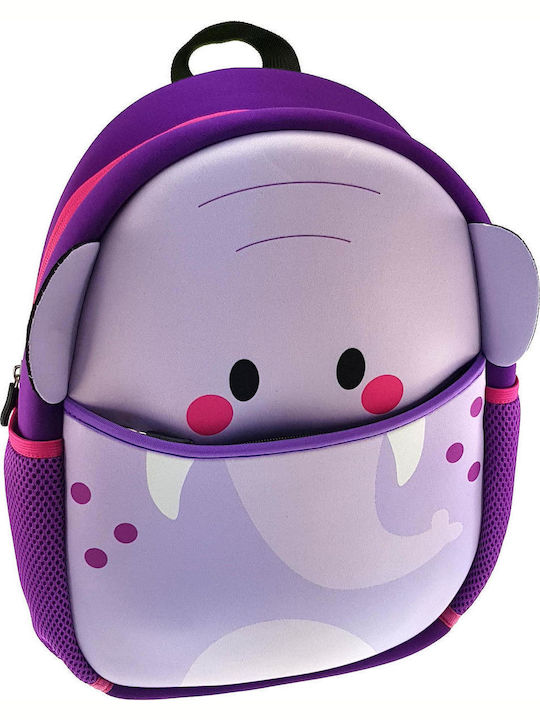 Graffiti Animal Friends Elephant School Bag Backpack Kindergarten in Lilac color