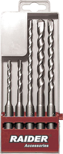 Raider Set Τρυπάνια Μπετού SDS-Plus 5-10mm Set of 5 Drills Carbide with SDS Plus Shank for Masonry