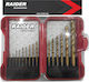 Raider Set of 15 Drills Titanium with Cylindrical Shank for Metal