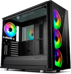 Fractal Design Define S2 Vision RGB Gaming Full Tower Computer Case with Window Panel Black