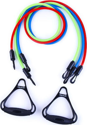 Spokey Backer II Gymtube Resistance Bands with Handles Set 3pcs Multicolour