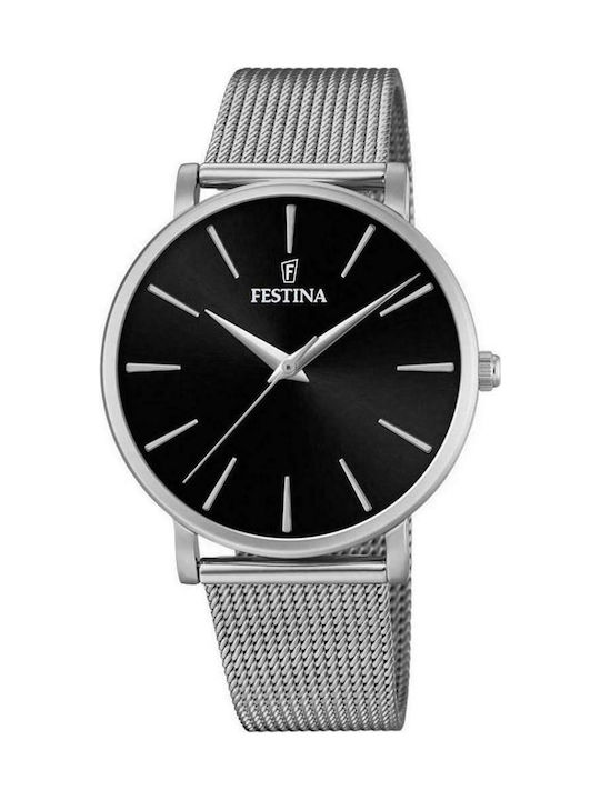 Festina Часовник Батерия с сребърен Метална Гривна