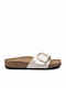 Madrid Big Buckle Birko-Flor Women's Anatomic Sandals Graceful Pearl White Narrow Fit