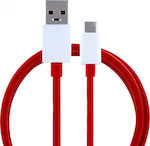 OnePlus Regular USB 2.0 Cable USB-C male - USB-A male Κόκκινο 1m (D301)