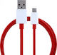 OnePlus D301 USB 2.0 Cable USB-C male - USB-A male Red 1m