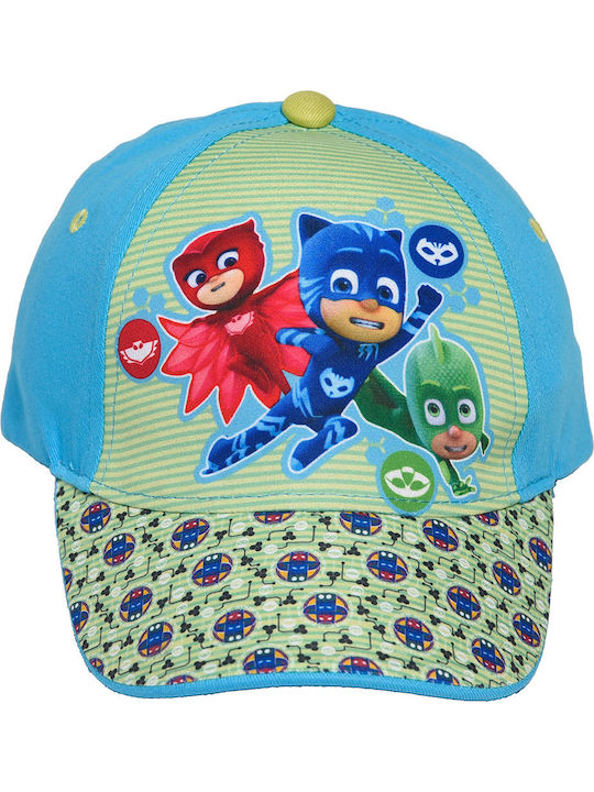 Stamion Kids' Hat Jockey Fabric PJ Masks Pattern Green