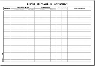 Typotrust Βιβλίο Παράδοσης Φαρμάκων Accounting Ledger Book 50 Sheets 579