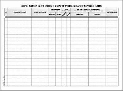 Typotrust Μητρώο Μαθητών Σχολής Οδηγών Accounting Ledger Book 50 Sheets 554α