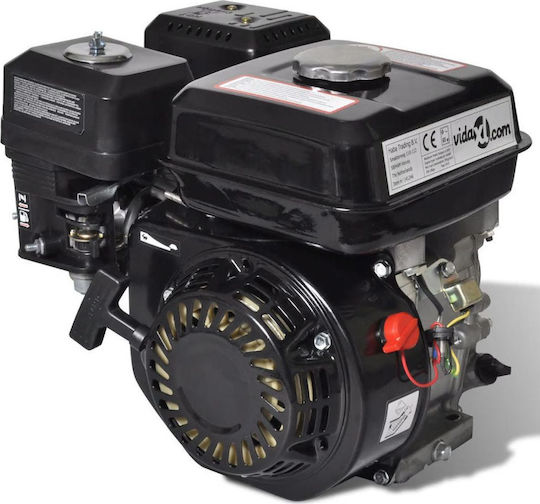 vidaXL Κινητήρας Βενζίνης Τετράχρονος 196cc 6.5hp Μέγιστων Στροφών 3600rpm με Σπείρωμα (Ρεζερβουάρ 3.7lt)
