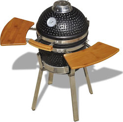 vidaXL Kamado Κεραμική Στρογγυλή Charcoal Grill with Side Surface 76cm