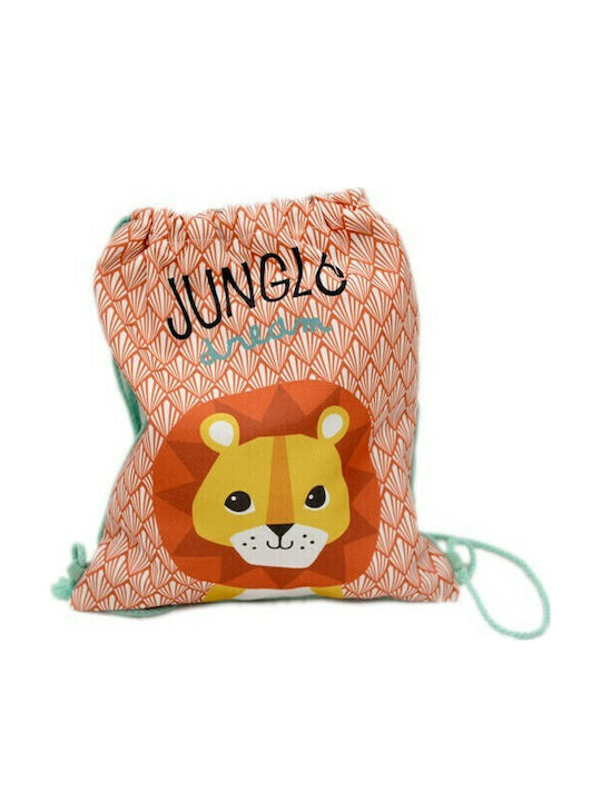 Paperpack Net Lion Παιδική Τσάντα Πουγκί Πορτοκαλί 25εκ.