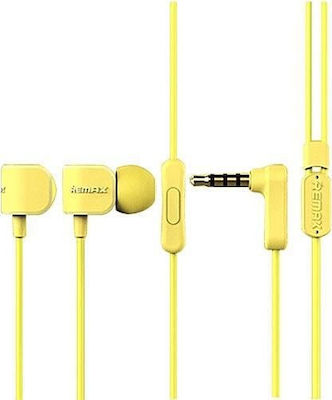 Remax RM-502 In-ear Handsfree με Βύσμα 3.5mm Κίτρινο