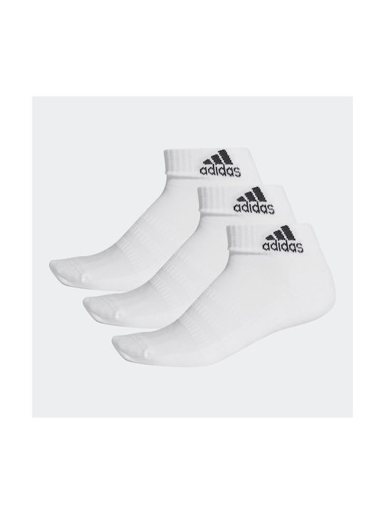 Adidas Αθλητικές Κάλτσες Λευκές 3 Ζεύγη