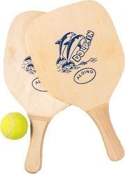 Algino Dolfin Beach Rackets Set Beige with Straight Handle Beige