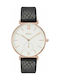 Jcou Grace Watch with Black Leather Strap