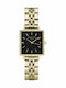 Rosefield Mini Boxy Steel Women's Watch with Gold Metal Bracelet