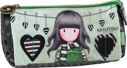 Santoro Fabric Pencil Case Gorjuss The Scarf with 1 Compartment Green