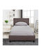 Azalea Bett Einzelbett Mit Kunstleder bezogen Dark Brown für Matratze 90x200cm