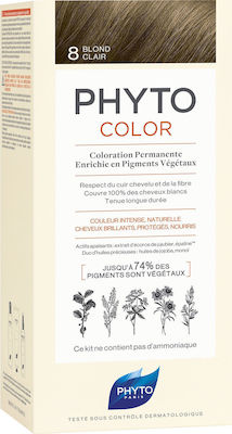 Phyto Phytocolor Set Hair Dye no Ammonia 8.0 Blond Light 50ml