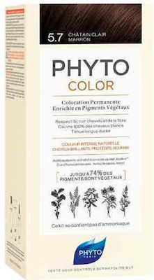 Phyto Phytocolor Set Vopsea de Păr fără amoniac 5.7 Castan deschis Maroon deschis Maroon 50ml