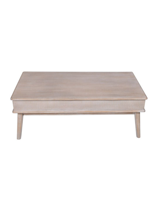 18563-C Rectangular Solid Wood Coffee Table Natural L120xW60xH45cm