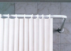 Import Hellas Corner Shower Curtain Rod Wall Mounted Aluminium White 80x180cm