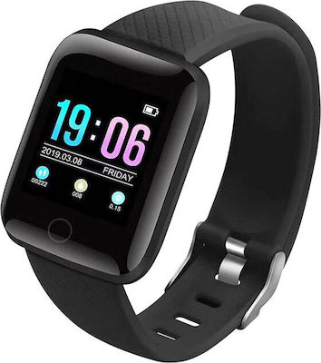 116 Plus Smartwatch με Παλμογράφο (Μαύρο)