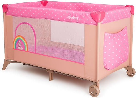 Beboulino Buddy 1 Playpen with Mattress Pink 125x65cm