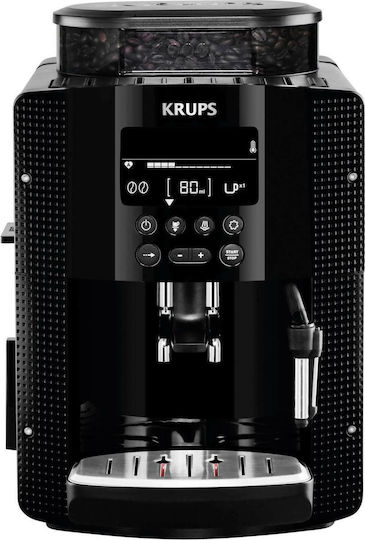 Krups Automatic Espresso Machine 1450W Pressure 15bar for Cappuccino with Grinder Black EA8150