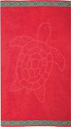 Nef-Nef Turtle Παιδική Πετσέτα Θαλάσσης Κόκκινη 120x70εκ.