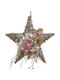 Inart Wood Christmas Decorative Pendant Star 25x25cm Pink