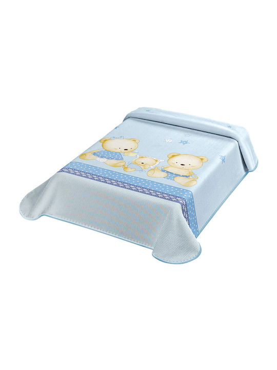 Belpla Blanket Cot 663 Velvet Light Blue 110x140cm