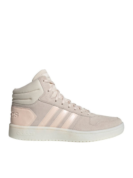 adidas Hoops Mid Linen Γυναικεία Μποτάκια Μπεζ EE7894