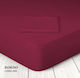 Marwa Sheet for Single Bed with Elastic 100x200+25cm. 006 Bordeaux