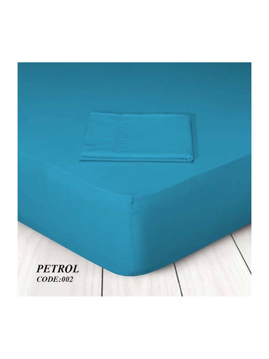 Marwa Sheet King Size with Elastic 180x200+25cm. 002 Petrol