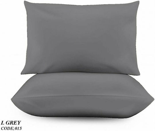Marwa Pillowcase Set with Envelope Cover 015 Grey 50x70cm.