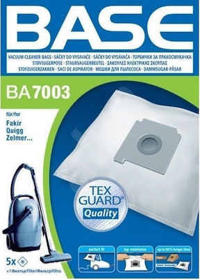 BASE BA7003 Vacuum Cleaner Bags 5pcs Compatible with Pitsos Vacuum Cleaners