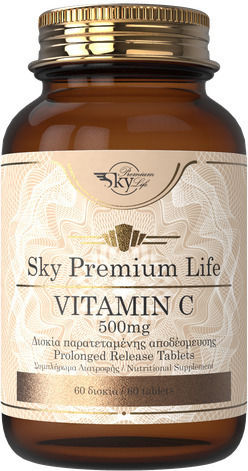 Sky Premium Life Vitamin C Βιταμίνη για Ενίσχυση του Ανοσοποιητικού, τo Δέρμα & Αντιοξειδωτική δράση 500mg 60 ταμπλέτες