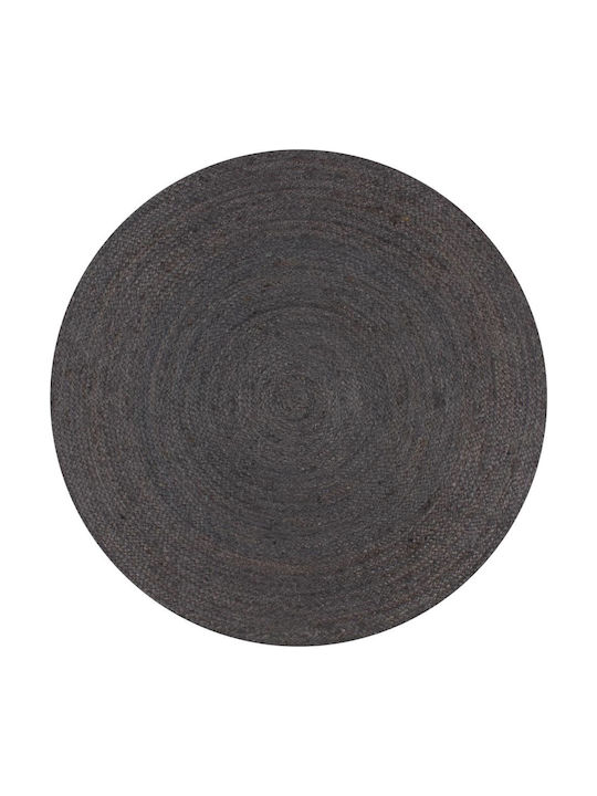 vidaXL Handmade Rug Round Brown